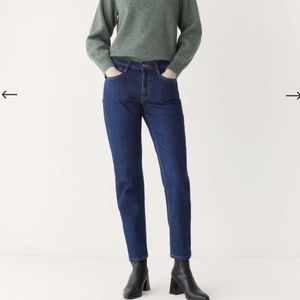 NWT Frank & Oak Cyndi Straight Fit High Rise Jean (Dark Wash), women 27
